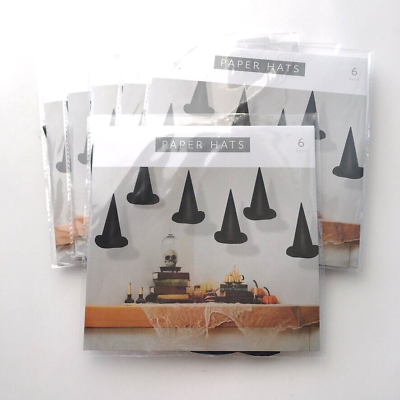#ad 6 Packs Halloween Paper Wall Decor Witch Hats Black Party Decoration 36 Count $21.35