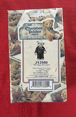 #ad 2000 Cherished Teddies The Sky’s The Limit Air Force Figurine #742988 Enesco $13.50