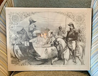 #ad Queen Victoria the Royal and Imperial Cortege in Paris 22x16 $59.00