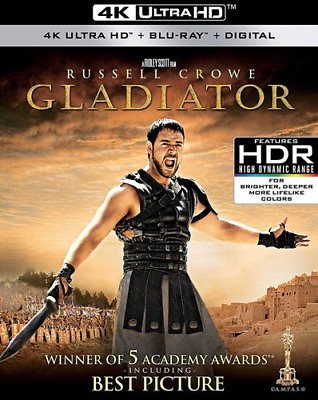 #ad Gladiator New 4K UHD Blu ray With Blu Ray 4K Mastering Ac 3 Dolby Digital $20.99