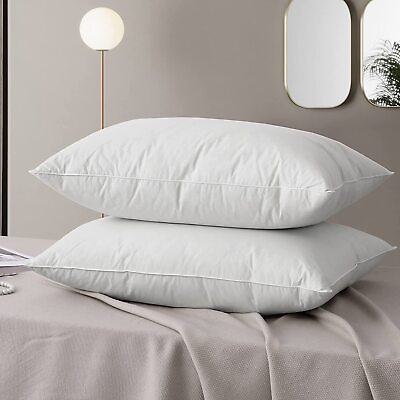 #ad 2 4 Pack Luxury Goose Down Pillow Queen Size Feather Pillow Insert Soft Support $24.99