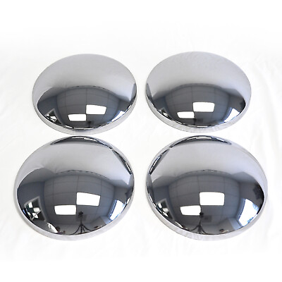 #ad 10 1 8 CHROME BABY MOONS Moon Center hubcaps Steel Wheel Cover Hot Rod Smoothie $53.99