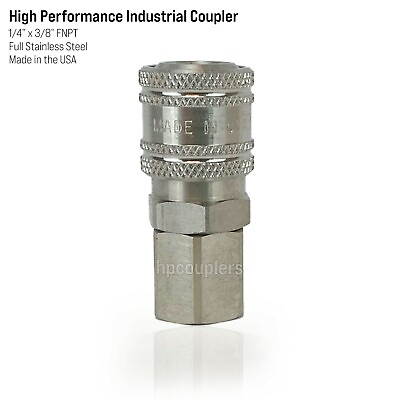 #ad High Performance Air Hose Fittings 1 4quot; x 3 8quot; Stainless Steel Quick Coupler $50.95