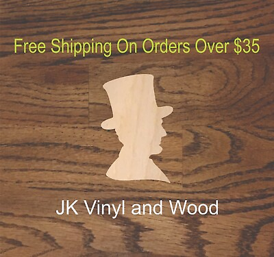 #ad Abraham Lincoln Bust President Laser Cut Wood Sizes up to 5#x27; Crafting A076 $5.76