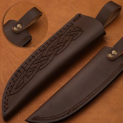 #ad Beautiful handmade  leather sheath fits about 6 8  inch of knifves  $11.43