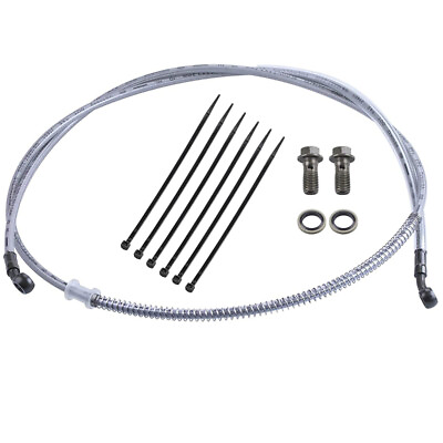 #ad 180cm 70.87quot; M10 Motorcycle Brake Oil Hose Line Stainless Steel End Braided Kit $16.79