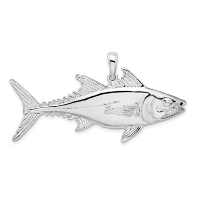 #ad #ad Sterling Silver Rhodium Plated Polished Skipjack Tuna Fish Pendant $216.00
