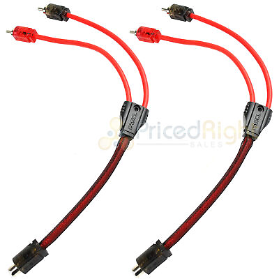 #ad 2 Pack 1 Female 2 Male RCA Splitter Cable Audio Competition Rated DS18 R1F2M $12.95