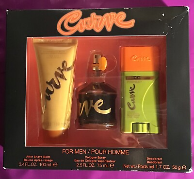 #ad Curve for Men 3pc Gift Set After Shave Balm Cologne Spray 2.5fl amp; Deodorant NEW $24.00