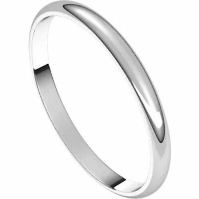 #ad 2mm Mens and Womens Platinum Round Wedding Band Size 4 20 1 2 Sizes Ultra Light $261.06