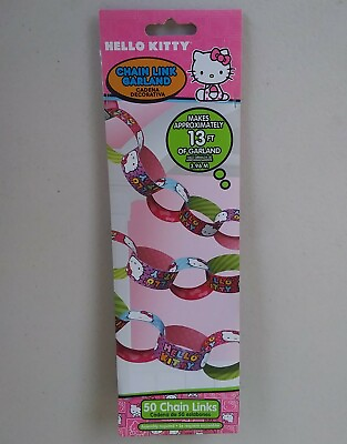 #ad Hello Kitty Garland Chain Link Decoration Girl Birthday Party Game Party Supply $7.99