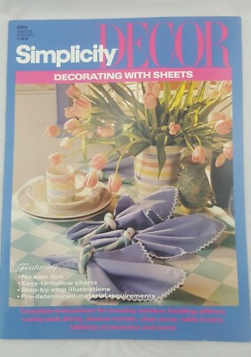 #ad Vintage Simplicity Decor Decorating With Sheets Sewing Booket Craft #0315 1993 $9.88