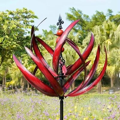 #ad Outdoor Yard Lawn Garden Decor Kinetic Wind Spinner Metal Sculpture with Stake $21.99