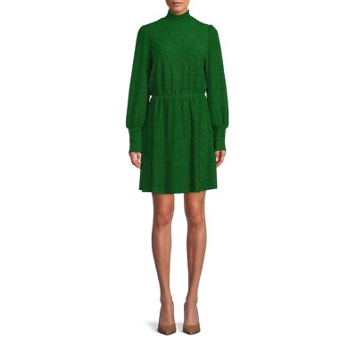 The Get Women#x27;s Long Sleeve Metallic Knit Mini Dress Size M Formal Garden $27.56