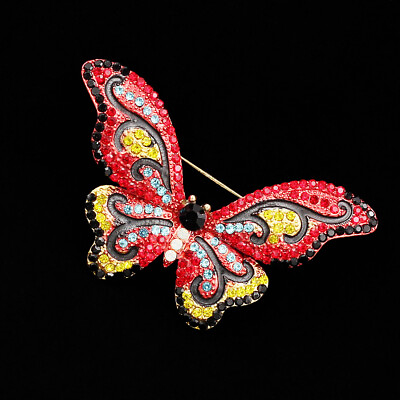 #ad Womens Jewelry Lovely Crystal Rhinestone Butterfly Insect Brooch Pin Gift $6.99