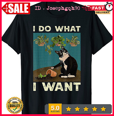 #ad NEW LIMITED Tuxedo Cat Gardening Funny Cat Cool Design Gift Idea T Shirt S 5XL $15.49