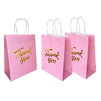 #ad Thank You Gift Bags 50Pcs Gift Bags Medium Size 8x4.25x10.5 Inch Pink And Gol... $30.71