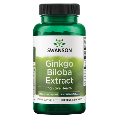 #ad Swanson Standardized Ginkgo Biloba Extract Vegetable Capsules 120 mg 100 Count $12.50