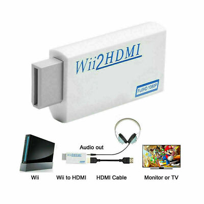 #ad #ad Portable Wii to HDMI Wii2HDMI Full HD Converter Audio Output Adapter TV White $4.24
