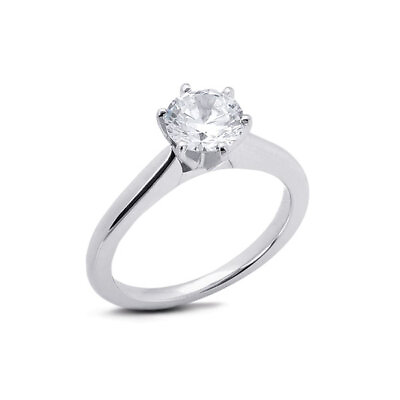 #ad 1 3ct E SI1 Round Natural Certified Diamond 950 Plat. Solitaire Engagement Ring $2145.96