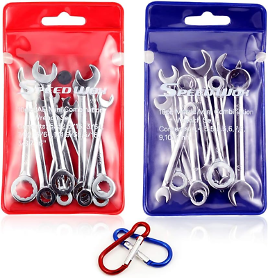 #ad SPEEDWOX Mini Wrench Set Metric SAE Ignition Wrench Sets Open and Box End Wrench $23.27