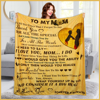 #ad Mothers Day Gifts for Mom from Daughter Son Mom Blanket Gift Personalized $21.49