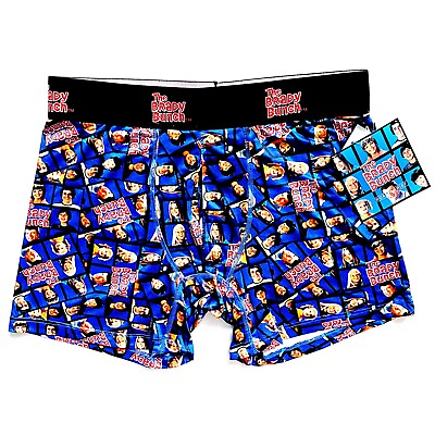 #ad #ad Brady Bunch Boxer Briefs Retro TV Novelty Underwear Gift Blue Mens Size Medium $19.99