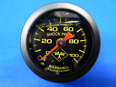 #ad Marshall Gauge 0 100 psi Fuel Pressure Oil Pressure 1.5quot; Midnight Black Liquid $24.73