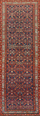 #ad Navy Blue Wool Malayer Runner Antique Rug 4x13 Traditional Handmade Carpet $1532.00
