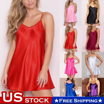 #ad Womens Sexy Satin Babydoll Lingerie Robe Silk Dress Nightwear Nightie Pyjamas US $10.79