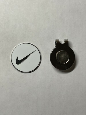 #ad Nike Swoosh 1quot; Flat Coin Style Golf Marker W BONUS HAT CLIP A Great Deal $8.00