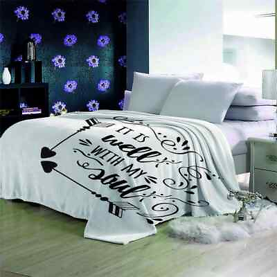 #ad Feather Love Peach Black Arrow 3D Warm Plush Fleece Blanket Picnic Sofa Couch AU $67.11