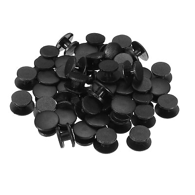 #ad 50pcs Plastic Button Charm 10 x 8mm Button Accessories Wristband Charm Black $6.62