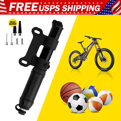 #ad Portable Hand Air Pump High Pressure Bike Pump Inflator with Ball Pump Needles $9.89