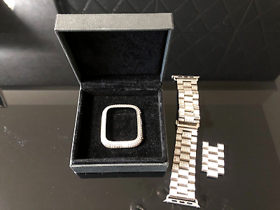 #ad Apple Watch Bezel amp; Belt set Series 5 CZ Cubic zirconia Made in JAPAN Used $350.00