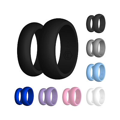 #ad AERA Silicone Wedding Band Engagement Ring FlexFit Rubber Mens Womens Jewelry $11.99