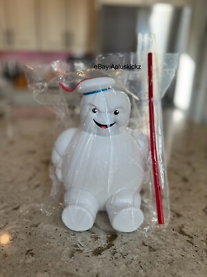 #ad AMC Ghostbusters Frozen Empire Stay Puft Marshmallow Man Cup Straw New Sealed $44.99