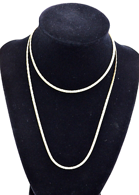 #ad Vintage Gold Tone Textured C Link Chain Necklace 30quot; $26.99