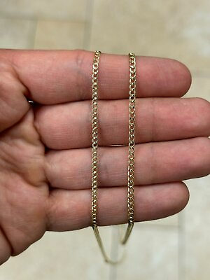 #ad #ad 10K Solid Yellow Gold Cuban 2mm 2.5mm Chain Necklace 16quot; 18quot; 20quot; 22quot; 24quot; 26quot; 30quot; $115.99