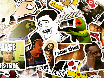 #ad 10 100 Throwback Memes and Funny References Sticker Pack Waterbottle Laptop $2.49