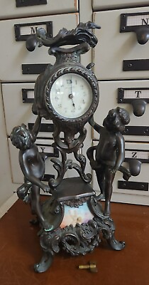 #ad Antique New Haven Clock Company Figural Clock Ornate $149.00