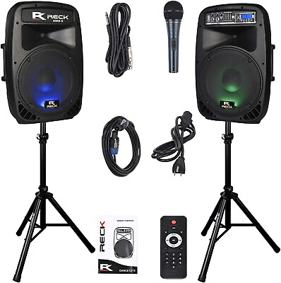 #ad PRORECK Dance 12 Powered PA Speaker System Portable Bluetooth 12 inch 1000 Watts $269.99