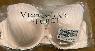 #ad Victorias Secret Body by Victoria Lined Perfect Coverage Bra Pink Stripe 38DD VS $34.99