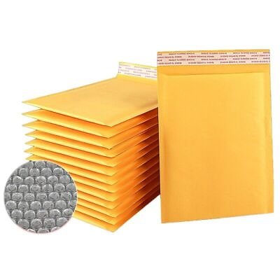 #ad 50 #1 7.5x11 Yellow Kraft Bubble Mailers Padded Envelopes Shipping Bags 7.5x 1 $27.02
