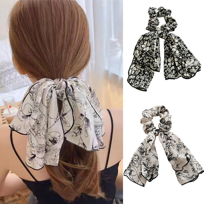 #ad Women Hair Rope Hair Band Bow Vintage Hair Rope Knotted Hair Accessories Elastic C $3.79