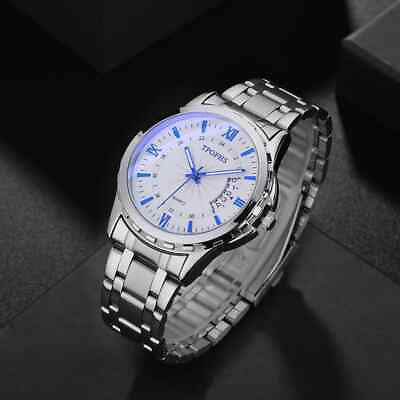 #ad Mens Watch High grade Atmospheric Blue Calendar Professional Men#x27;s Quartz Watch $18.40