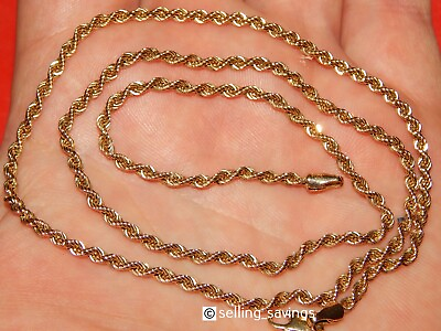 #ad 10K YELLOW GOLD 3MM DIAMOND CUT ROPE CHAIN NECKLACE 21.5 INCH 5.0 GRAMS $295.00