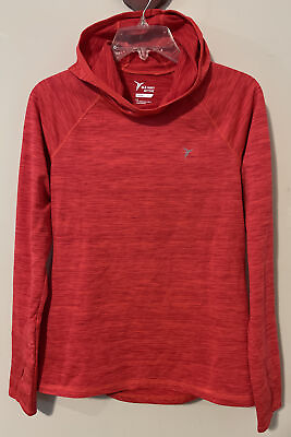 #ad Old Navy Active Go Dry Womens Small Reddish Fitted Hooded Shirt A4138 $16.99