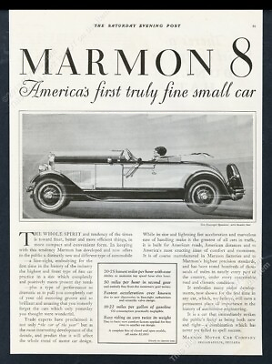 #ad 1927 Marmon Speedster rumble seat car art vintage print ad $8.09
