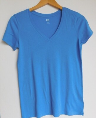 #ad T SHIRT GAP Women#x27;s Favorite V Neck BLUE SIZE Small BRAND NEW WITH TAGS $14.99